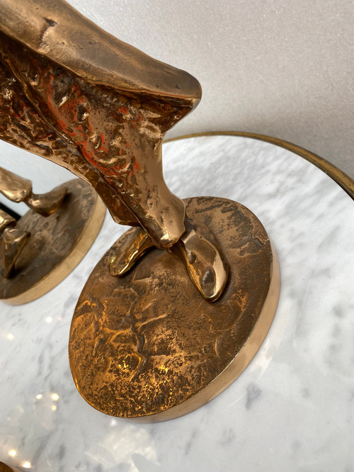 1970/80 'Le Jazz Band' 4 Bronze Sculptures, Signed LOHE