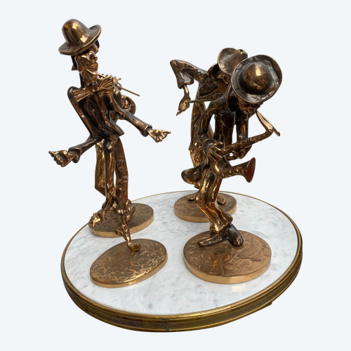 1970/80 'Le Jazz Band' 4 Bronze Sculptures, Signed LOHE
