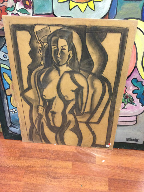 Dessin cubiste années 50