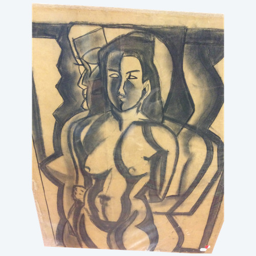 Dessin cubiste années 50