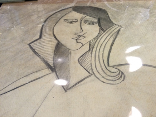 Cubist drawing from the '50s