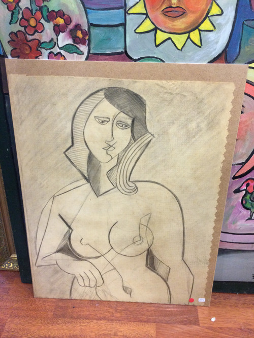 Cubist drawing from the '50s