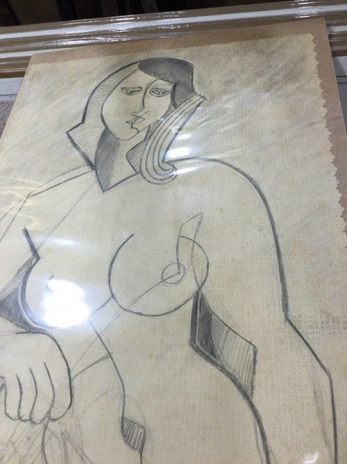 Cubist drawing from the '50s