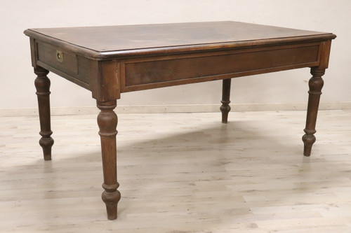 Table de Cuisine en Bois de Sapin, Début du 20ème Siècle