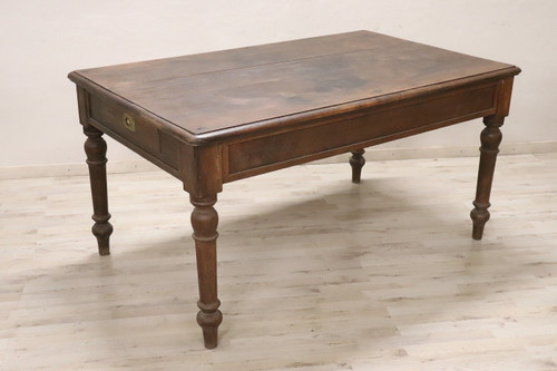 Table de Cuisine en Bois de Sapin, Début du 20ème Siècle