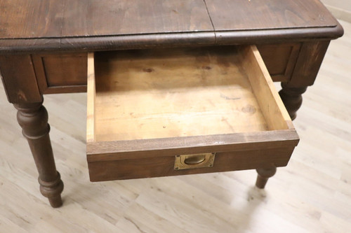 Table de Cuisine en Bois de Sapin, Début du 20ème Siècle