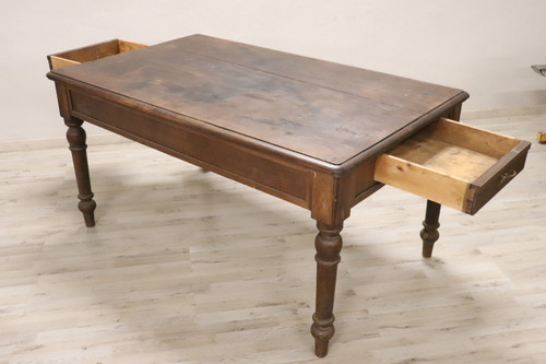 Table de Cuisine en Bois de Sapin, Début du 20ème Siècle