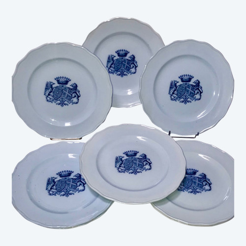 English earthenware plates heraldic nobility count's crown