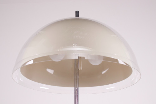 Mushroom lamp with double shade and marble base.