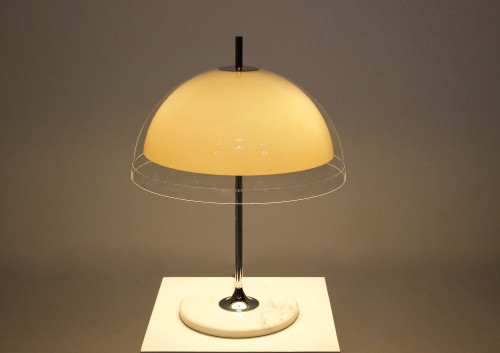 Lampe champignon base marbre par Frank Bentler.
