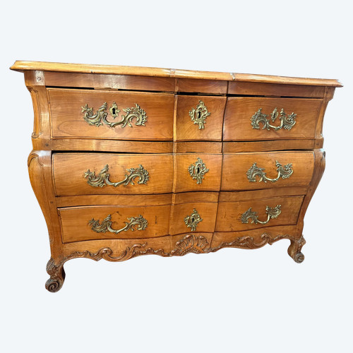 COMMODE DE FORME TOMBEAU EPOQUE LOUIS XV - 18ème