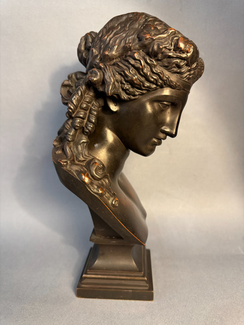 Busto di Arianna in bronzo di L. Oudry éditeur (Bacco, Antinoo)