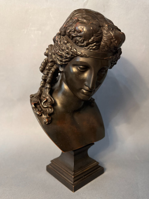 Busto di Arianna in bronzo di L. Oudry éditeur (Bacco, Antinoo)