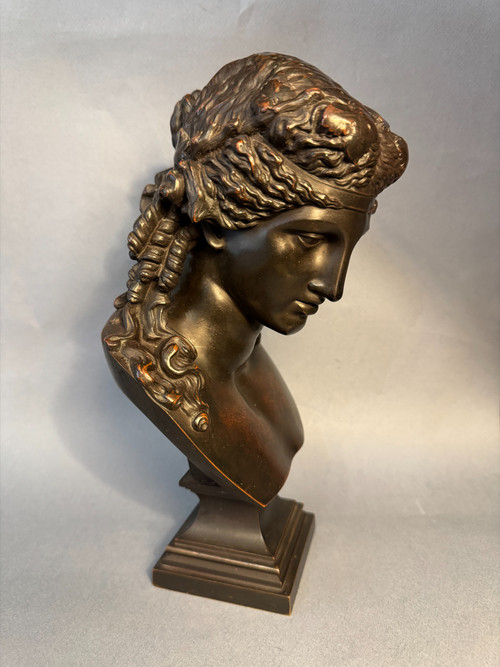 Busto di Arianna in bronzo di L. Oudry éditeur (Bacco, Antinoo)