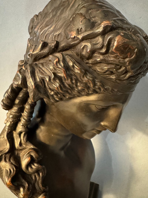 Busto di Arianna in bronzo di L. Oudry éditeur (Bacco, Antinoo)