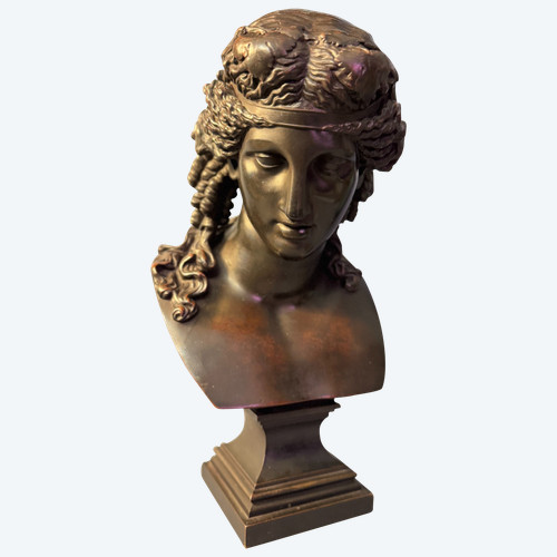 Busto di Arianna in bronzo di L. Oudry éditeur (Bacco, Antinoo)