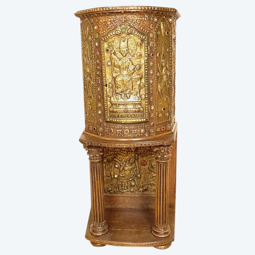 Tabernacle Cuivre Repoussé Saint Germain Orthodoxe Byzantin Croisade XIXème