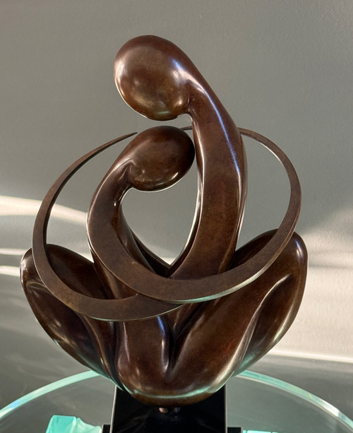 Ludmila Tchérina, Sculpture En Bronze " Europe A Coeur" Signée (1924 - 2004)