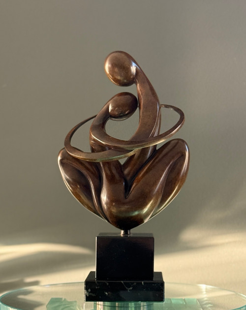 Ludmila Tchérina, Sculpture En Bronze " Europe A Coeur" Signée (1924 - 2004)