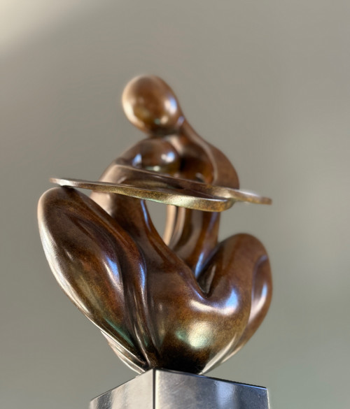 Ludmila Tchérina, Sculpture En Bronze " Europe A Coeur" Signée (1924 - 2004)