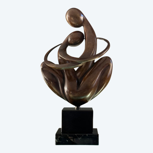 Ludmila Tchérina, Sculpture En Bronze " Europe A Coeur" Signée (1924 - 2004)