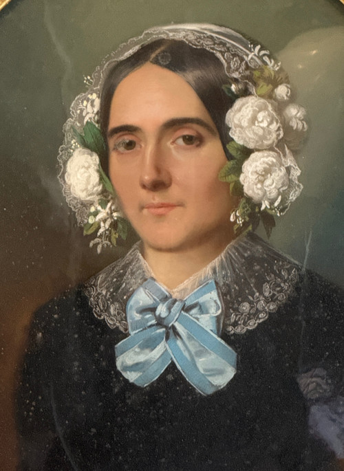 Théodore Fantin - Latour, Pastellporträt einer Frau, signiert (1805 - 1875)