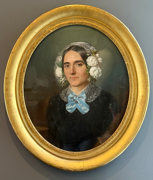 Théodore Fantin - Latour, Pastellporträt einer Frau, signiert (1805 - 1875)
