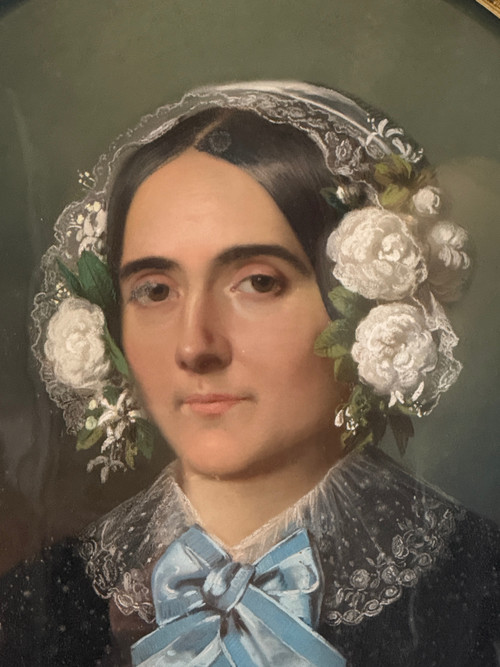 Théodore Fantin - Latour, Pastellporträt einer Frau, signiert (1805 - 1875)