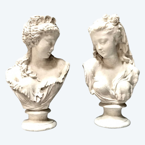 Pair of small library busts 24cm
