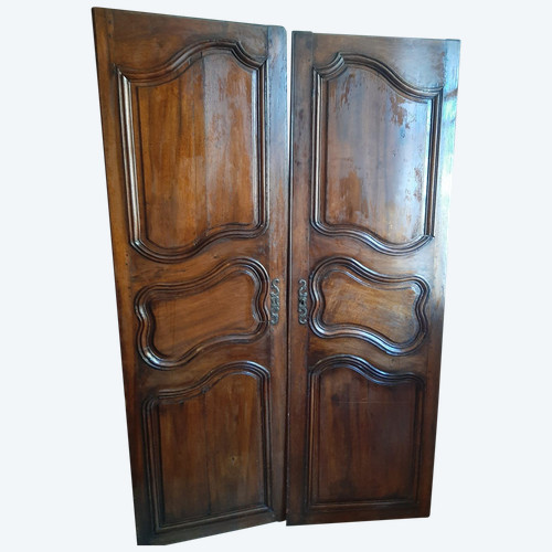 Coppia di ante di armadio in legno di ciliegio in stile Luigi XV - XVIII secolo