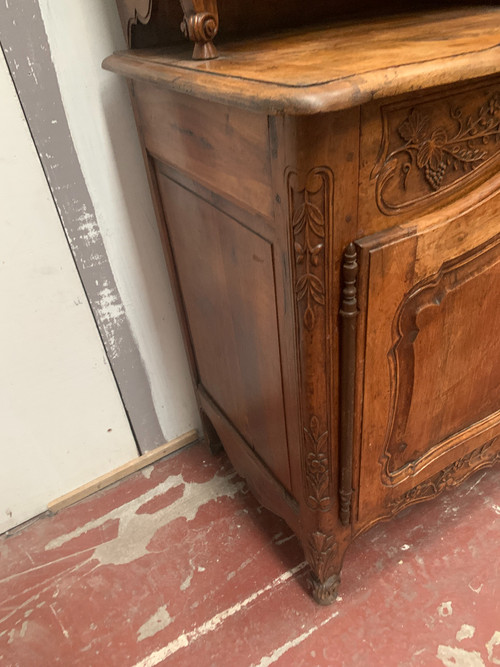 Buffet provençal en noyer massif Buffet deux corps a pendule XIX siècle