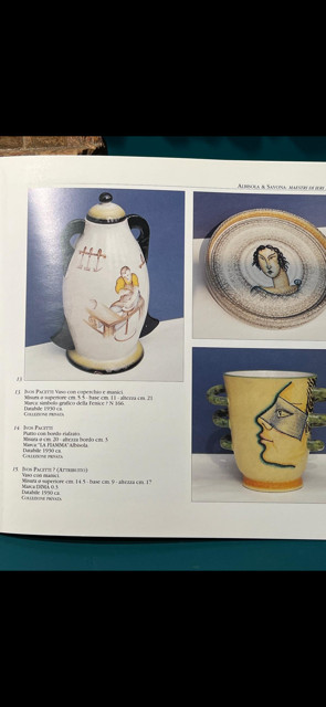 Ivos Pacetti, marque Dima Albisola. Vase futuriste des années 1930. Double face taille H 17 