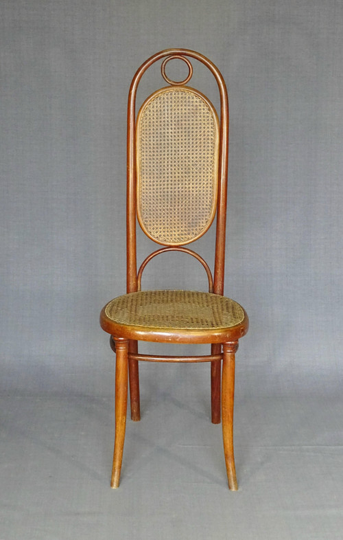 Sedia Thonet N°17, 1865 circa color ciliegio chellac-etichetta 1a -