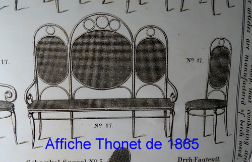 Sedia Thonet N°17, 1865 circa color ciliegio chellac-etichetta 1a -