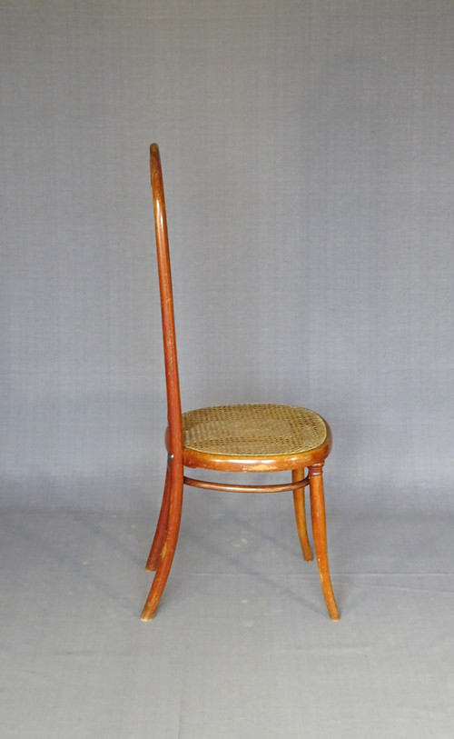 Sedia Thonet N°17, 1865 circa color ciliegio chellac-etichetta 1a -