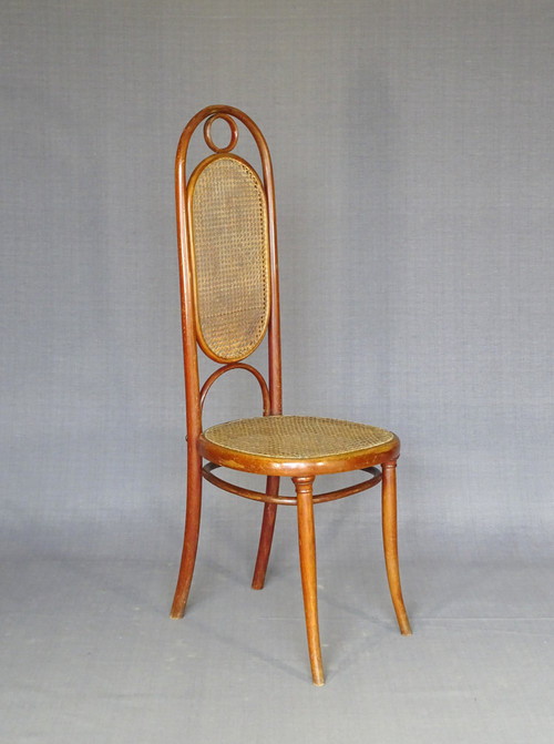 Sedia Thonet N°17, 1865 circa color ciliegio chellac-etichetta 1a -