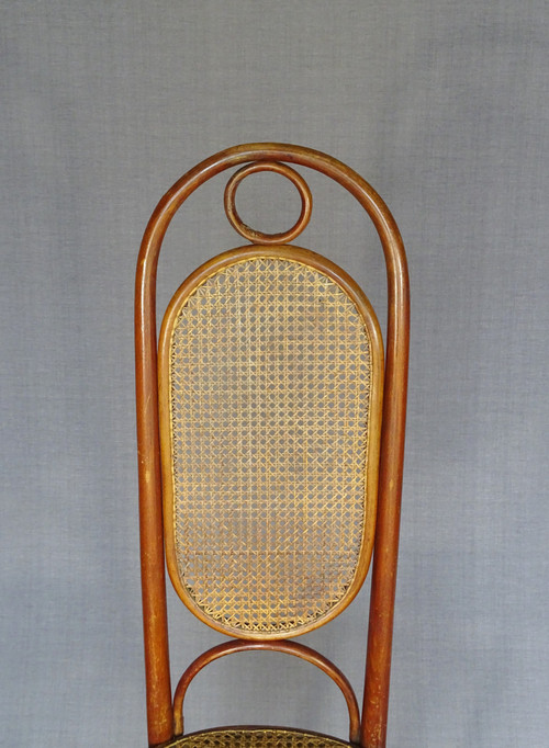 Sedia Thonet N°17, 1865 circa color ciliegio chellac-etichetta 1a -