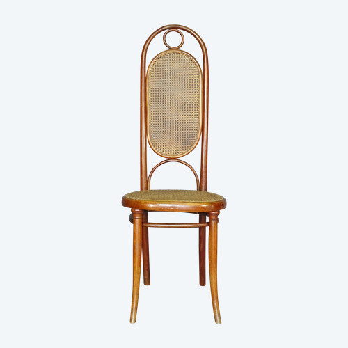 Sedia Thonet N°17, 1865 circa color ciliegio chellac-etichetta 1a -