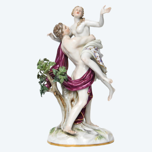 Meissener Porzellangruppe mit Darstellung der Entführung der Sabine, Modell 990 