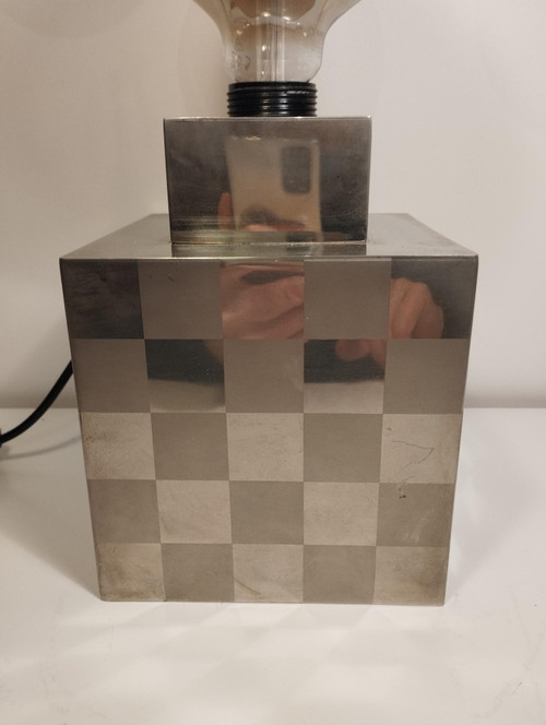 Cube lamp - checkerboard - attributed to Françoise Sée - Space Age Design - Period 60 / 70 - sixties / seventies