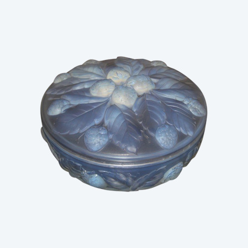 Scatola di caramelle alla fragola Etling in vetro opalescente, 1930 circa