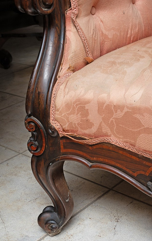 Antique Neapolitan Louis Philippe sofa, 19th century.