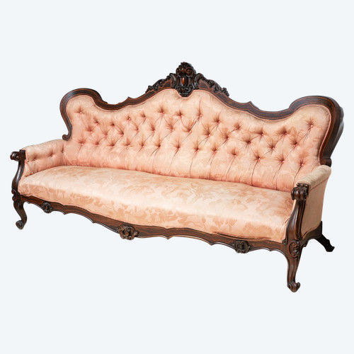 Antique Neapolitan Louis Philippe sofa, 19th century.