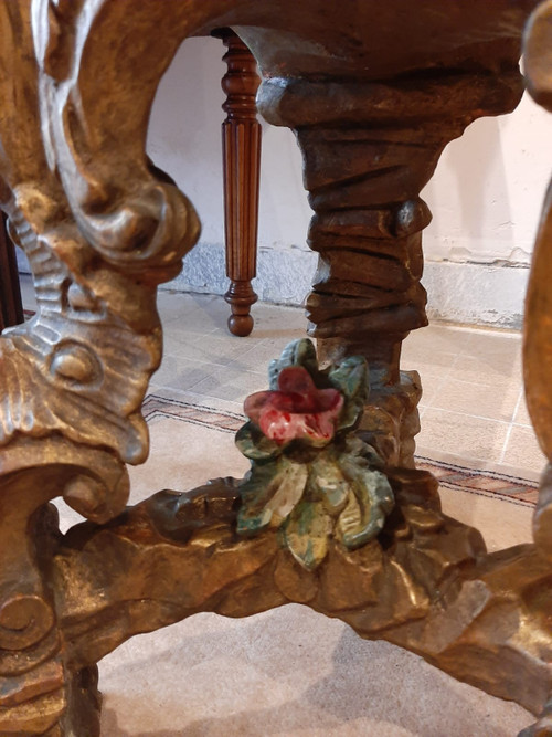 Serviteur nubien, sculpture en bois peint et doré, Venise début XIXème siècle