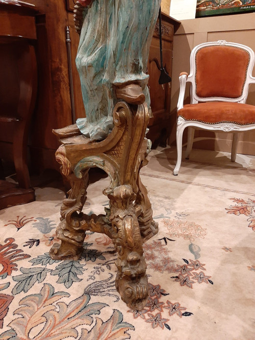 Serviteur nubien, sculpture en bois peint et doré, Venise début XIXème siècle