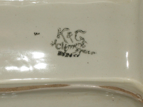 Lunéville-Saint Clément earthenware asparagus or artichoke dish, Art Nouveau period