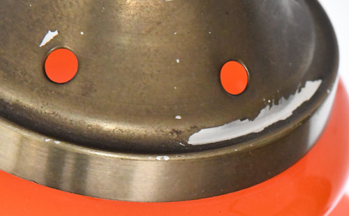 Suspension en opaline orange des années 1960