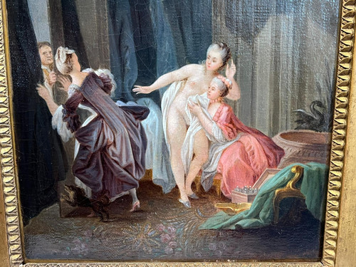 La Sortie De Bain Olio su tela del XIX secolo