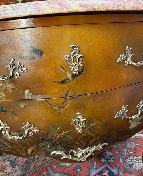 LOUIS XV CHINA LACQUER CHEST OF DRAWERS