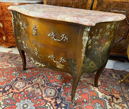 LOUIS XV CHINA LACQUER CHEST OF DRAWERS